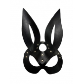 Черная кожаная маска зайки Miss Bunny - БДСМ Арсенал - купить с доставкой в Новомосковске