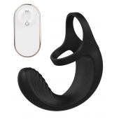 Черный анальный стимулятор с эрекционными кольцами Remote Couple Teaser - Dream Toys - в Новомосковске купить с доставкой