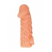 Телесная закрытая насадка с венками Cock Sleeve Size L - 17,6 см. - KOKOS - в Новомосковске купить с доставкой