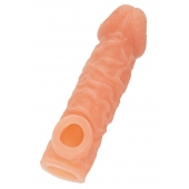 Телесная закрытая насадка с шершавой головкой Cock Sleeve Size L - 17,6 см. - KOKOS - в Новомосковске купить с доставкой