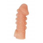 Телесная закрытая насадка с шишечками Cock Sleeve Size M - 15,6 см. - KOKOS - в Новомосковске купить с доставкой