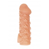 Телесная закрытая насадка с пучками шишечек Cock Sleeve Size M - 15,6 см. - KOKOS - в Новомосковске купить с доставкой
