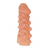 Телесная закрытая насадка с шариками Cock Sleeve Size S - 13,8 см. - KOKOS - в Новомосковске купить с доставкой