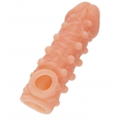 Телесная закрытая насадка с шариками Cock Sleeve Size S - 13,8 см. - KOKOS - в Новомосковске купить с доставкой