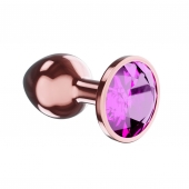 Пробка цвета розового золота с лиловым кристаллом Diamond Quartz Shine L - 8,3 см. - Lola Games - купить с доставкой в Новомосковске