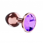 Пробка цвета розового золота с фиолетовым кристаллом Diamond Amethyst Shine L - 8,3 см. - Lola Games - купить с доставкой в Новомосковске