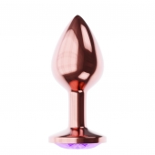 Пробка цвета розового золота с фиолетовым кристаллом Diamond Amethyst Shine L - 8,3 см. - Lola Games - купить с доставкой в Новомосковске