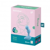Голубой анальный вибростимулятор Deep Driver - 11,2 см. - Satisfyer - в Новомосковске купить с доставкой