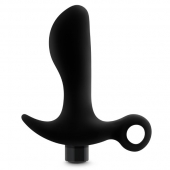 Черный анальный вибратор Silicone Vibrating Prostate Massager 01 - 10,8 см. - Blush Novelties - в Новомосковске купить с доставкой
