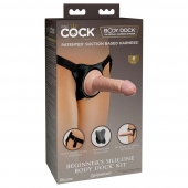 Страпон с телесной насадкой на присоске Beginner s Silicone Body Dock Kit - 14 см. - Pipedream - купить с доставкой в Новомосковске