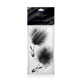 Зажимы на соски с черными пуховыми кисточками Sweet Caress Feather Nipple Clumps - Sweet Caress - купить с доставкой в Новомосковске