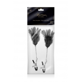 Зажимы для сосков с черными перьями Sweet Caress Feather Nipple Clumps - Sweet Caress - купить с доставкой в Новомосковске