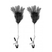 Зажимы для сосков с черными перьями Sweet Caress Feather Nipple Clumps - Sweet Caress - купить с доставкой в Новомосковске