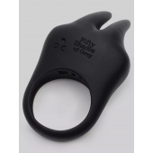 Черное эрекционное виброкольцо Sensation Rechargeable Vibrating Rabbit Love Ring - Fifty Shades of Grey - в Новомосковске купить с доставкой