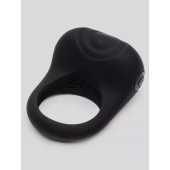 Черное эрекционное виброкольцо Sensation Rechargeable Vibrating Love Ring - Fifty Shades of Grey - в Новомосковске купить с доставкой