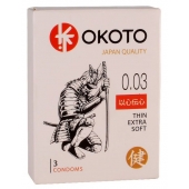 Тонкие презервативы OKOTO Thin Extra Soft - 3 шт. - Sitabella - купить с доставкой в Новомосковске