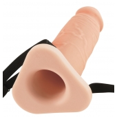 Телесный реалистичный фаллоимитатор с полостью Silicone Hollow Extension - 20 см. - Pipedream - купить с доставкой в Новомосковске