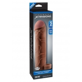 Коричневая насадка с кольцом Perfect 2 Extension with Ball Strap - 19 см. - Pipedream - в Новомосковске купить с доставкой