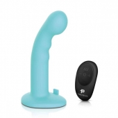 Голубая изогнутая насадка 6in Remote Control Ripple P-Spot G-Spot на черных трусиках - 16 см. - Pegasus - купить с доставкой в Новомосковске