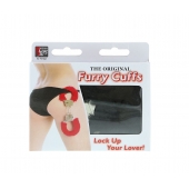 Металлические наручники с чёрной меховой опушкой - Dream Toys - купить с доставкой в Новомосковске