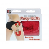 Металлические наручники с красной меховой опушкой METAL HANDCUFF WITH PLUSH RED - Dream Toys - купить с доставкой в Новомосковске