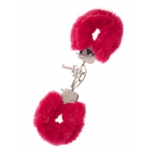 Металлические наручники с красной меховой опушкой METAL HANDCUFF WITH PLUSH RED - Dream Toys - купить с доставкой в Новомосковске