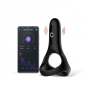Черное виброкольцо Magic Motion Rise с подхватом мошонки - Magic Motion - в Новомосковске купить с доставкой