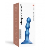 Голубая насадка Strap-On-Me Dildo Plug Balls size S - Strap-on-me - купить с доставкой в Новомосковске