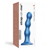 Голубая насадка Strap-On-Me Dildo Plug Balls size L - Strap-on-me - купить с доставкой в Новомосковске