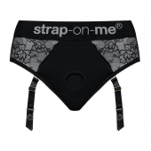 Черные трусики для насадок Diva Lingerie Harness - size L - Strap-on-me - купить с доставкой в Новомосковске