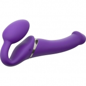 Фиолетовый безремневой вибрострапон Vibrating Bendable Strap-On - size L - Strap-on-me - купить с доставкой в Новомосковске