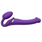Фиолетовый безремневой вибрострапон Vibrating Bendable Strap-On - size L - Strap-on-me - купить с доставкой в Новомосковске