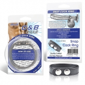 Кольцо на пенис SNAP COCK RING из искусственной кожи на клепках - BlueLine - в Новомосковске купить с доставкой