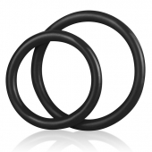 Набор из двух черных силиконовых колец разного диаметра SILICONE COCK RING SET - BlueLine - в Новомосковске купить с доставкой