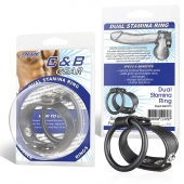 Двойное кольцо выносливости на пенис DUAL STAMINA RING - BlueLine - в Новомосковске купить с доставкой