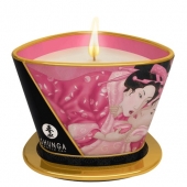 Массажная свеча Rose Petals с ароматом розы - 170 мл. - Shunga - купить с доставкой в Новомосковске