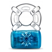 Синее эрекционное виброкольцо Pleaser Rechargeable C-Ring - Blush Novelties - в Новомосковске купить с доставкой