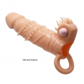 Телесная удлиняющая вибронасадка Penis Sleeve Connor - 17 см. - Baile - в Новомосковске купить с доставкой