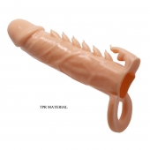 Телесная удлиняющая насадка Penis Sleeve Emmitt - 17 см. - Baile - в Новомосковске купить с доставкой
