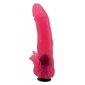 Розовая насадка для страпона с клиторальными лепестками - 18,5 см. - LOVETOY (А-Полимер) - купить с доставкой в Новомосковске