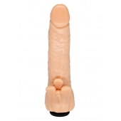 Телесная гелевая насадка-фаллос с клиторальными лепестками - 18,5 см. - LOVETOY (А-Полимер) - купить с доставкой в Новомосковске