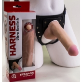 Страпон Harness из двух предметов: трусики с плугом и насадка-фаллос - 17 см. - LOVETOY (А-Полимер) - купить с доставкой в Новомосковске