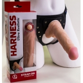 Страпон Harness из двух предметов: регулируемые трусики и насадка-фаллос - 17,5 см. - LOVETOY (А-Полимер) - купить с доставкой в Новомосковске