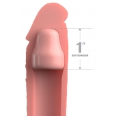 Телесная насадка-удлинитель 1 Inch Silicone X-tension - 17,8 см. - Pipedream - в Новомосковске купить с доставкой