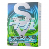 Презервативы Sagami Xtreme Mint с ароматом мяты - 3 шт. - Sagami - купить с доставкой в Новомосковске