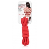 Красная хлопковая веревка для связывания - 3 м. - Lux Fetish - купить с доставкой в Новомосковске