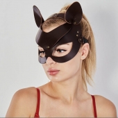 Коричневая кожаная маска  Кошечка - Sitabella - купить с доставкой в Новомосковске