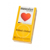 Презервативы с колечками и пупырышками Masculan Ribbed+Dotted - 10 шт. - Masculan - купить с доставкой в Новомосковске