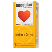 Презервативы с колечками и пупырышками Masculan Ribbed+Dotted - 10 шт. - Masculan - купить с доставкой в Новомосковске
