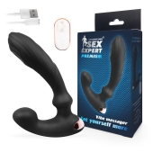 Черный вибромассажер простаты Sex Expert - 14,5 см. - Sex Expert - в Новомосковске купить с доставкой